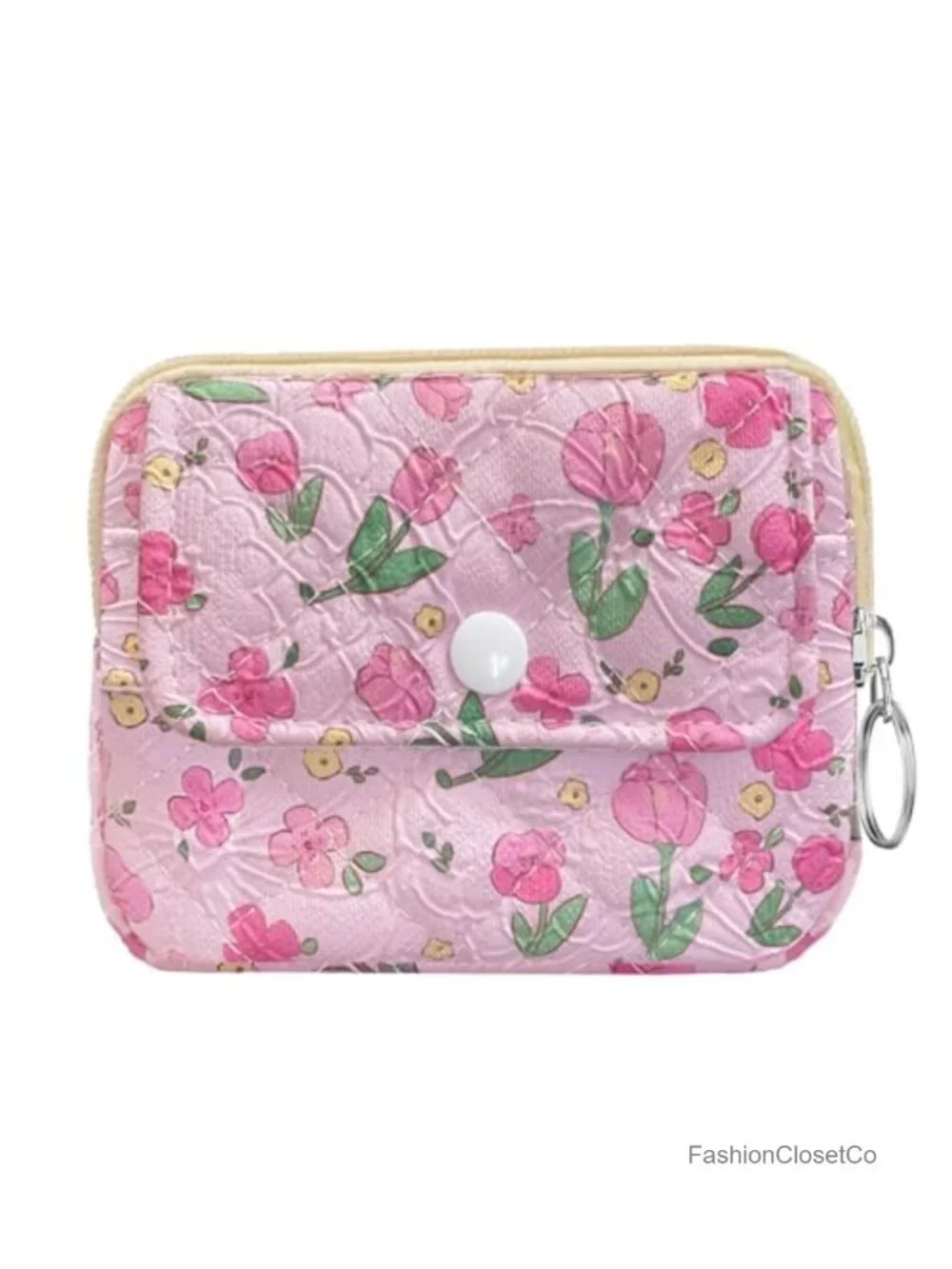 Cotton Quilted Small Coin Purse Digital Camera Pouch Zipper Wallet